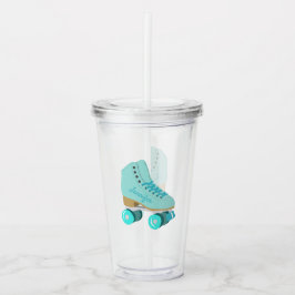 Teal Blue Retro Quad Roller Skate Personlig Take Away Mugg