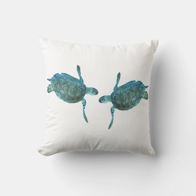 Teal Blue Sea Turtles Ocean Elegant Beach Kudde (Framsida)
