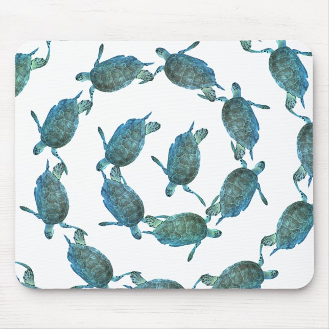 Teal Blue Sea Turtles Ocean Elegant Beach Musmatta (Framsidan)