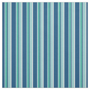 Teal Blue Seafoam Grönt Rand Mönster Tyg