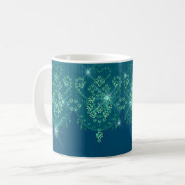 Teal blue snöre gnistra jewel look elegant kaffemugg