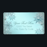 Teal Blue Snowflake-Adressetiketter Fraktsedel<br><div class="desc">Returetiketter av blåsnöflingor. Lägg till information i stil i det teckensnitt du vill använda.</div>