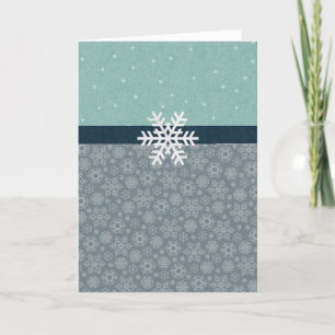 Teal Blue Snowflake Personlig Vintage jul Helgkort