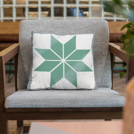 Teal Blue Snowflake Tile Board Game Distress Kudde