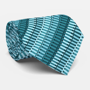 Teal Blue Snyggt Modern Abstrakt Rand Mönster Slips
