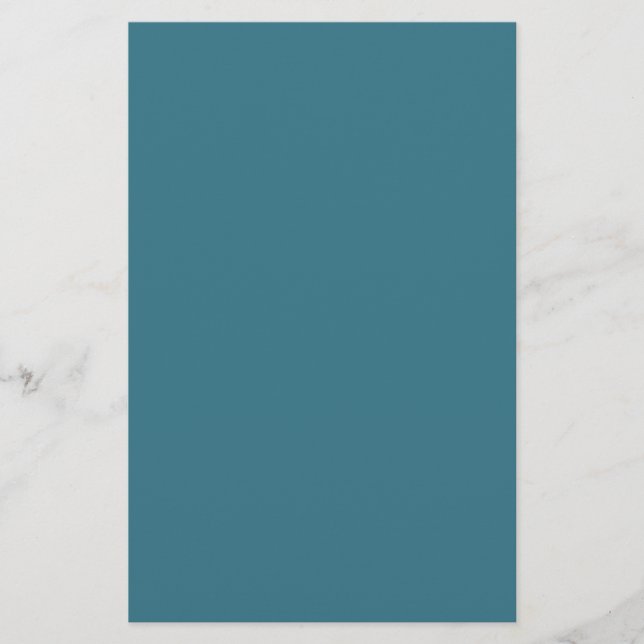 Teal Blue Solid Färg Brevpapper (Framsida)