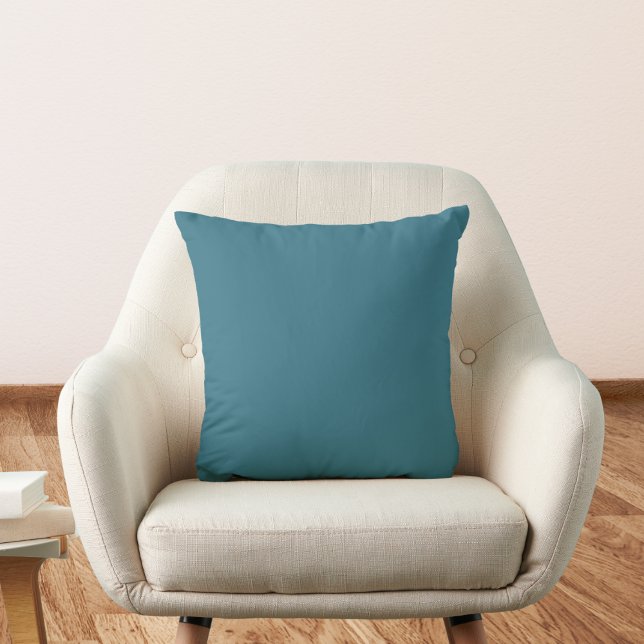 Teal Blue Solid Färg Kudde (Skapare uppladdad)