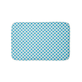 Teal Blue Spots on White Backgound Bathroom Mats Badrumsmatta