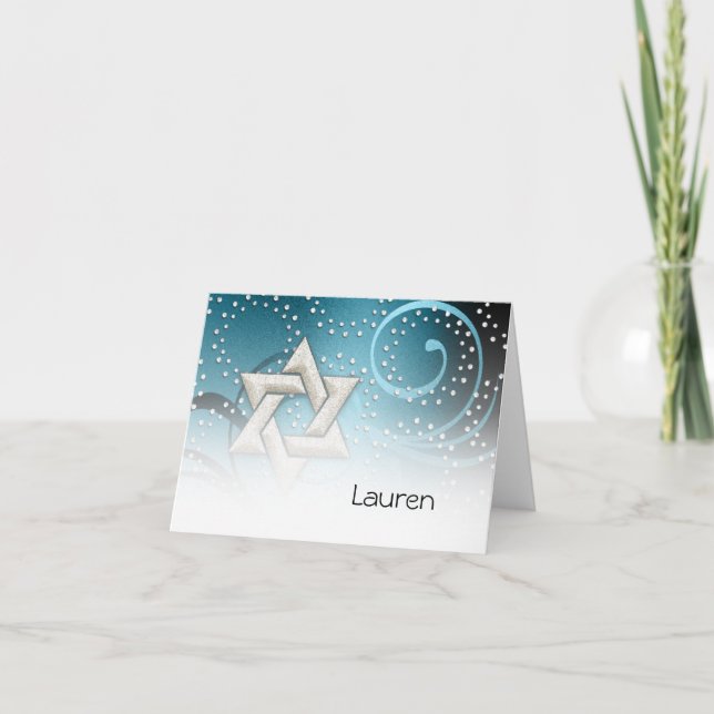 Teal Blue Star of the David and Crystals Tack (Framsida)