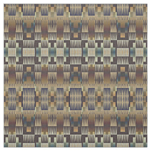 Teal Blue Tan Taupe Brown Native Tribal Mosaic Art Tyg