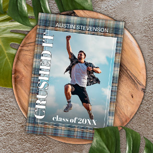 Teal Blue Tartan Play Studenten Meddelande