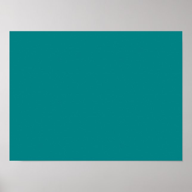 Teal Blue Turcos Aqua Solid Färg Background Poster (Framsidan)