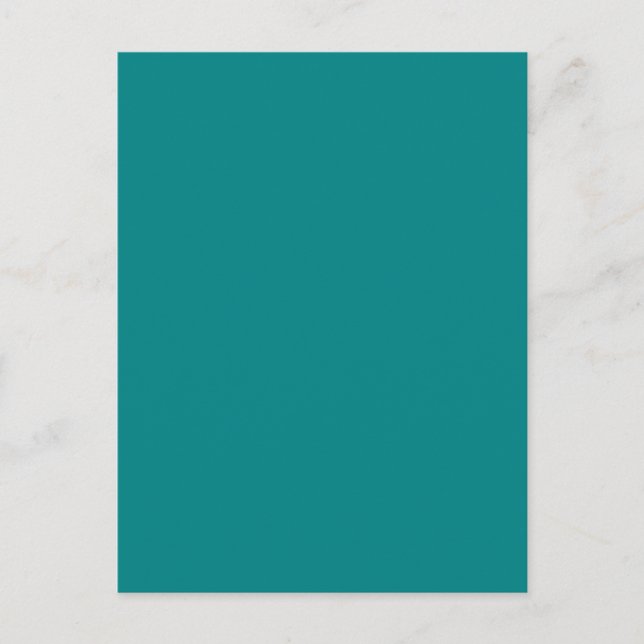 Teal Blue Turcos Aqua Solid Färg Background Vykort (Framsida)