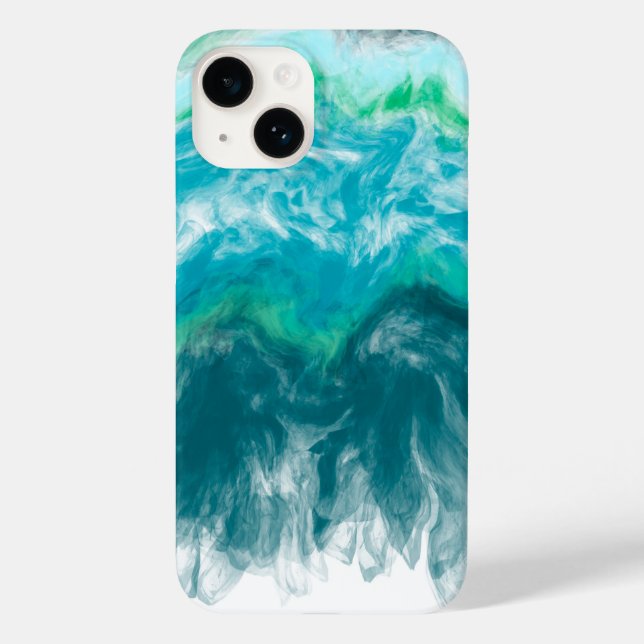 Teal Blue Turcos Digital Ocean Fluid Art (Baksida)
