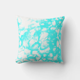 Teal Blue White Abstrakt Mönster Modern Cute Gift Kudde