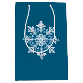 Teal Blue White jul Snowflake
