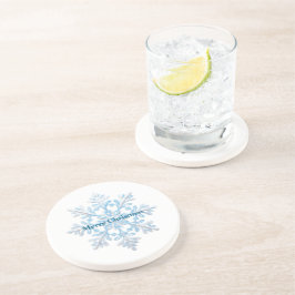 Teal Blue White jul Snowflake Underlägg