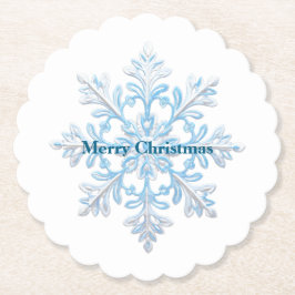 Teal Blue White jul Snowflake Underlägg Papper