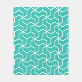 Teal Blue Zigzag Modern Art-Deco Geometric Mönster Fleecefilt