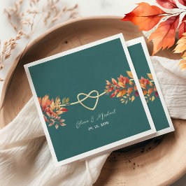 Teal Boho Fall Wedding Pappersservett
