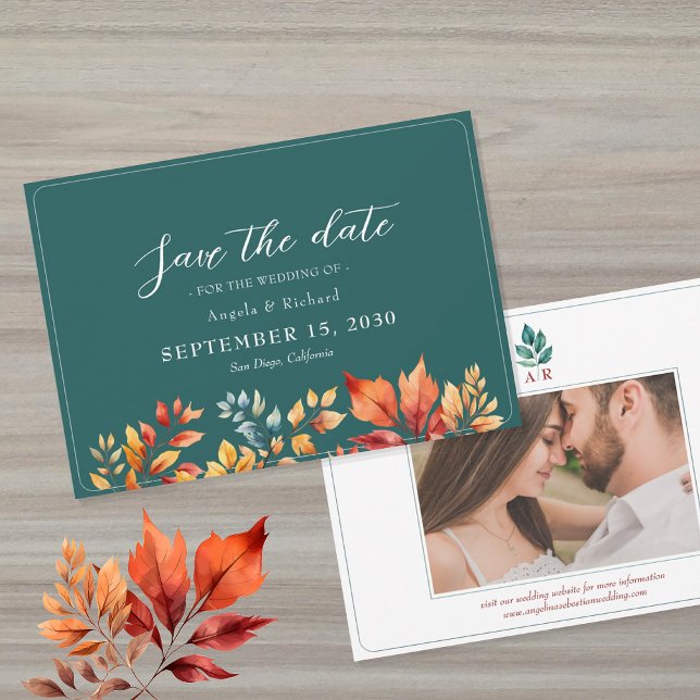 Teal Boho Fall Wedding Spara Datumet (Skapare uppladdad)
