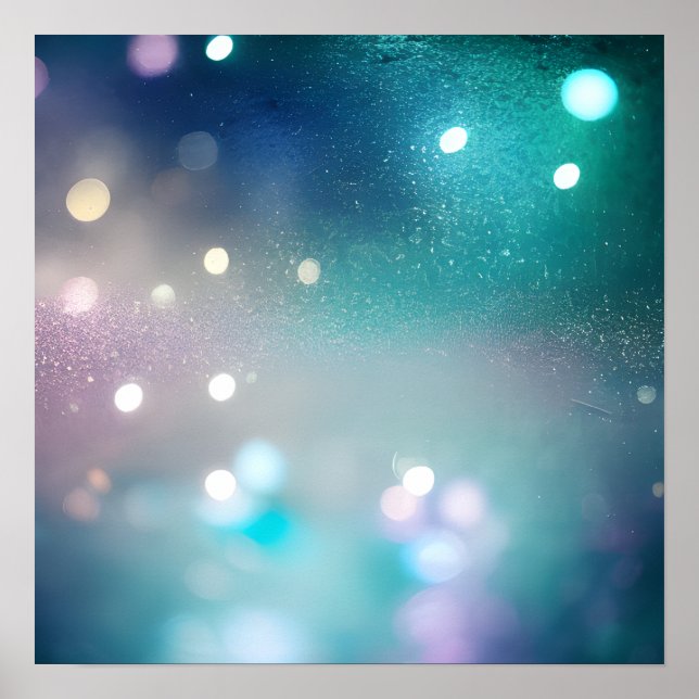 Teal Bokeh Background Poster (Framsidan)