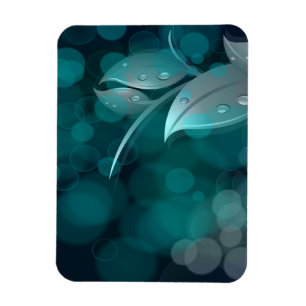 Teal Bokeh Lövs Magnet