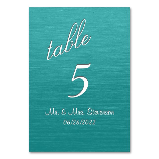 Teal Bordsnummer (Framsidan)