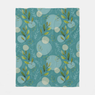 Teal Botanical Breeze Fleecefilt