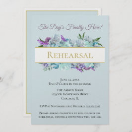 Teal Bouquet Rustic Bröllop Suite Rehearsal Party Inbjudningar