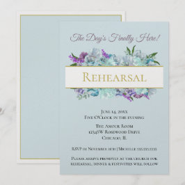 Teal Bouquet Rustik Bröllopssvit Övningsfest Inbjudningar