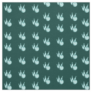 Teal bowling set mönster tyg