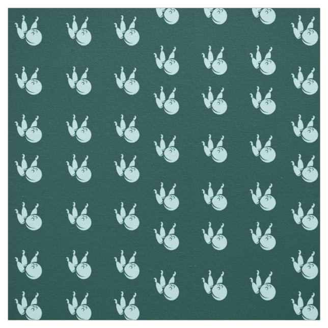 Teal bowling set mönster tyg (Provkarta)
