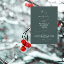 Teal Bröllop Details-hölje Inbjudningar