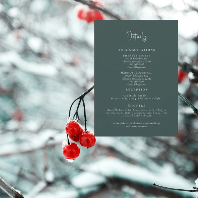 Teal Bröllop Details-hölje Inbjudningar (Skapare uppladdad)