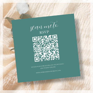 Teal | Bröllop OSA QR-kod Tilläggskort