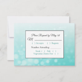 Teal Bubbles Elegant bröllop OSA kort