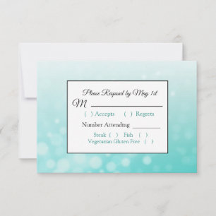 Teal Bubbles Elegant bröllop OSA kort