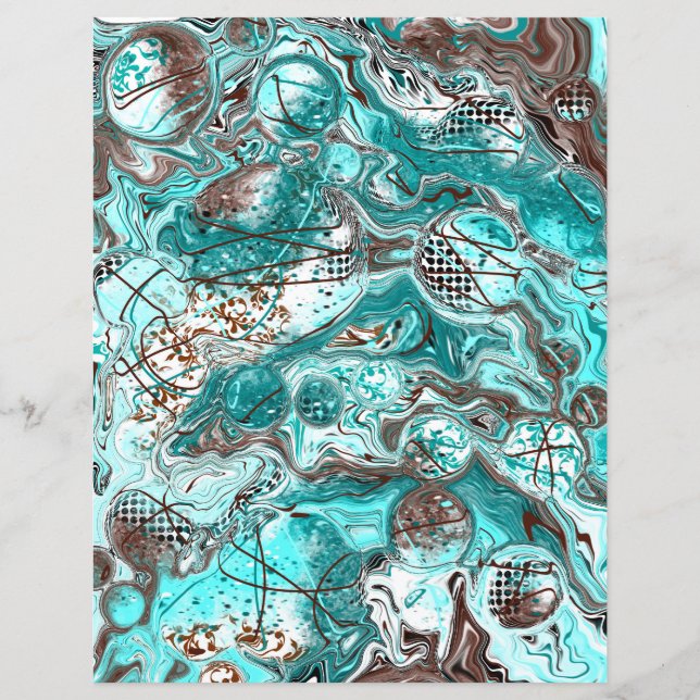 Teal Bubbles Fluid Art (Framsida)