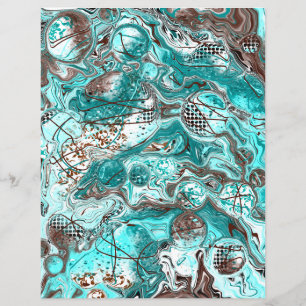 Teal Bubbles Fluid Art