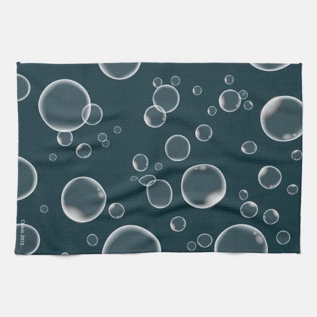Teal Bubbles Kitchen Towel Home Decor Kökshandduk (Horisontell)