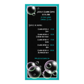 Teal Bubbles Städning tjänstrackkort Reklamkort