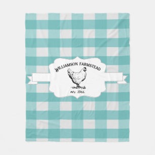 Teal Buffalo Play Farm Chicken Fleece Blanket