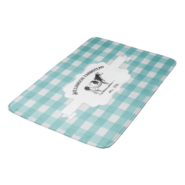 Teal Buffalo Play Farm Cow Bath Mat Badrumsmatta (Vinklad)