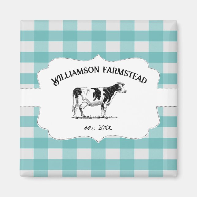 Teal Buffalo Play Farm Cow Magnet (Framsidan)