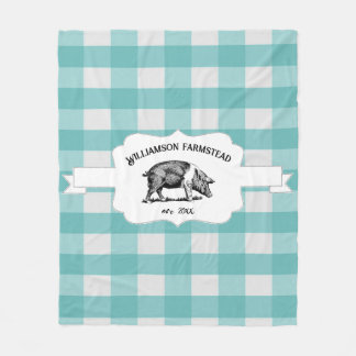 Teal Buffalo Play Farm Gris Fleece Blanket