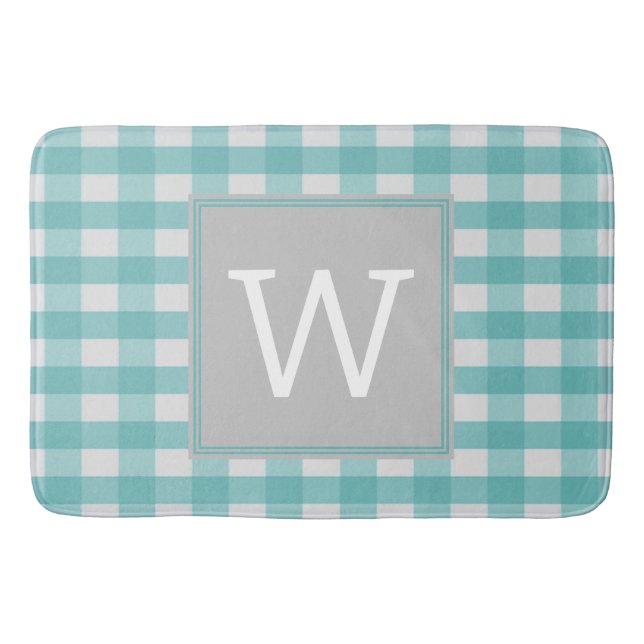 Teal Buffalo Play Monogram Bath Mat Badrumsmatta (Framsidan)