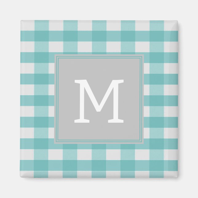 Teal Buffalo Play Monogram Magnet (Framsidan)