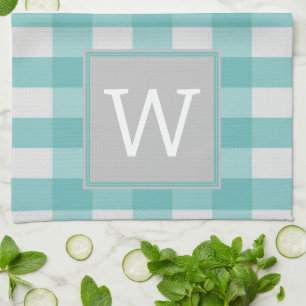 Teal Buffalo Play Monogram Towel Kökshandduk