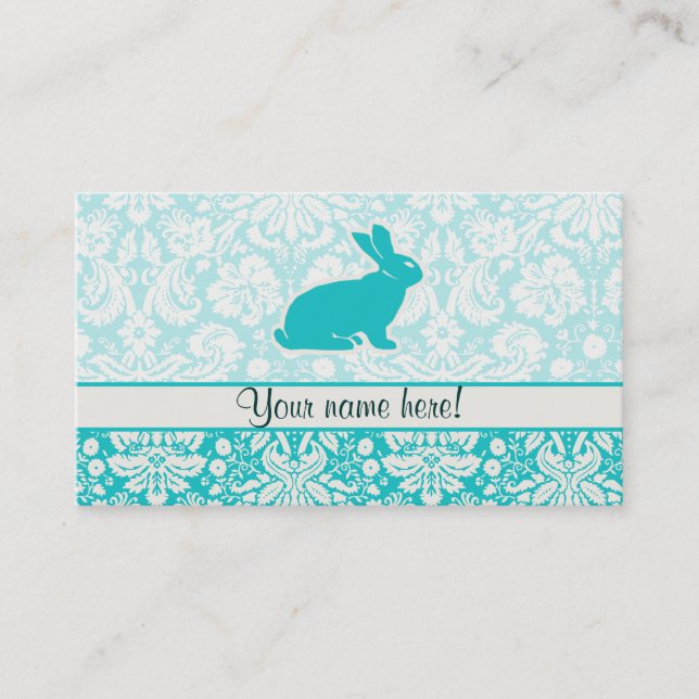 Teal Bunny Visitkort (Framsida)